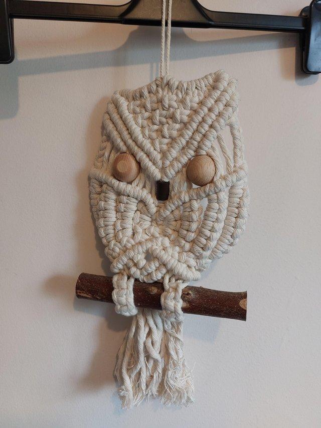 Preview of the first image of Rope owl hanging ornament.