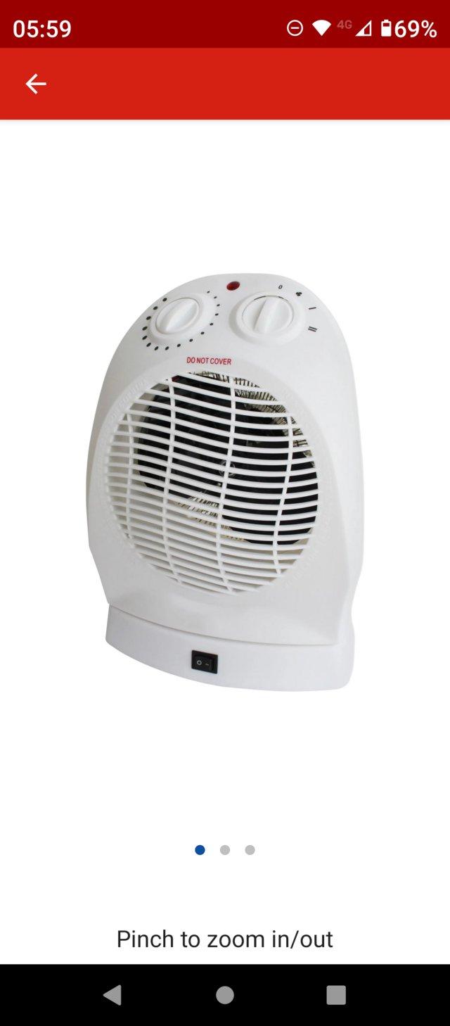 Preview of the first image of Challenge 2.4kW Upright Oscillating Fan Heater   £22 NO OFFE.