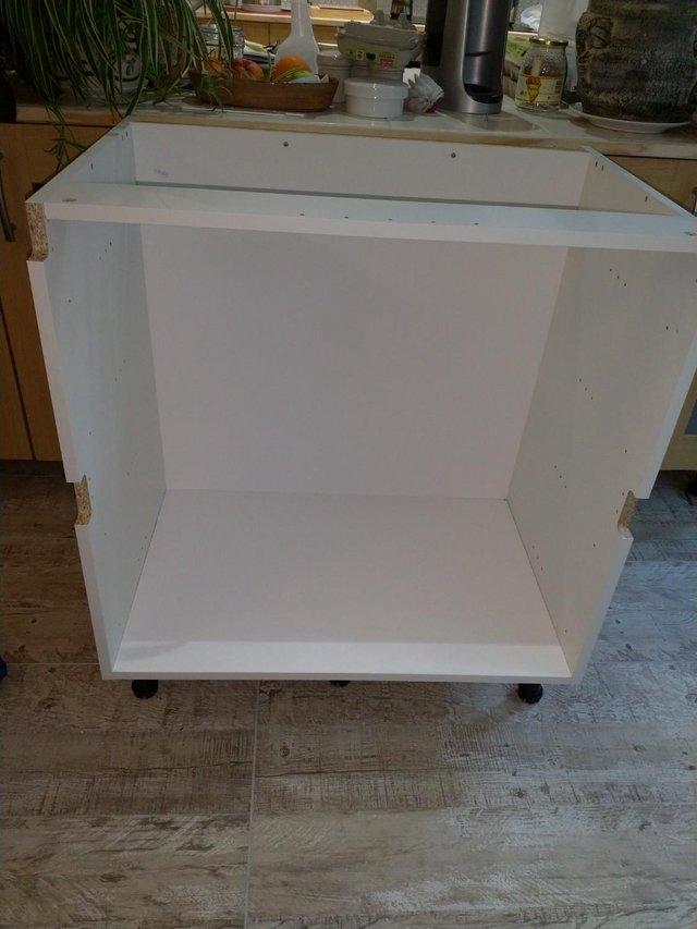Preview of the first image of B&Q GoodHome Caraway Innovo White Drawer Base cabinet, (W)80.