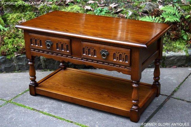 Image 40 of OLD CHARM LIGHT OAK TWO DRAWER COFFEE TABLE TV MEDIA STAND