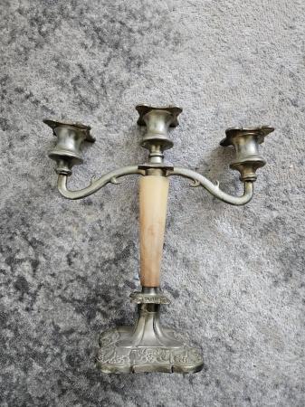 Image 1 of Antique candlestick - Brass and Onyx