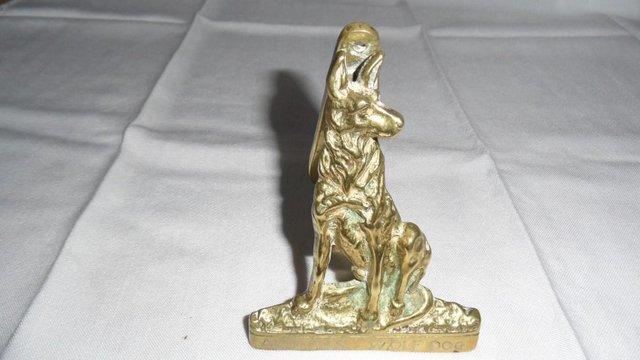 Image 2 of Antique Brass Alsation Wolf Dog Door Knocker