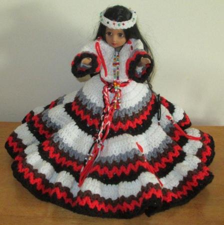 Image 2 of NATIVE AMERICAN INDIAN DRESSED DOLL 16" HIGH VGC