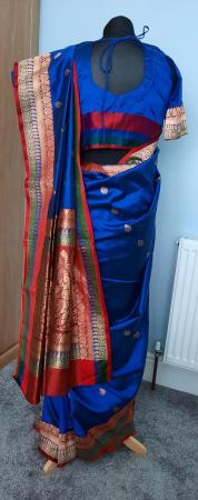 Image 2 of Rich royal blue and red banarsi silk saree