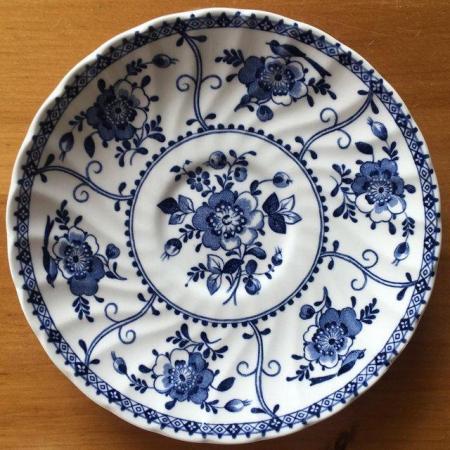 Image 2 of 4 Johnson Brothers saucers, Indies, blue & white.