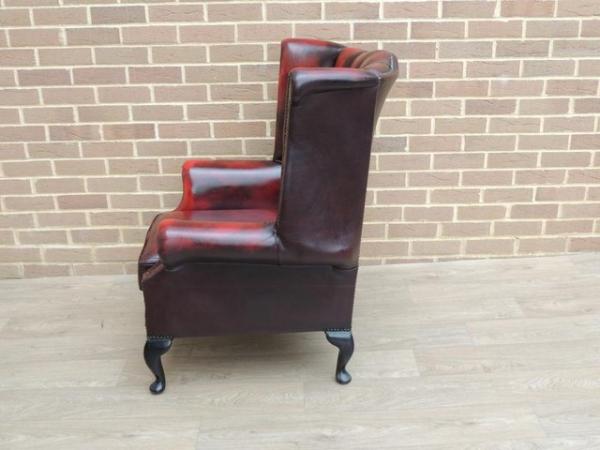 Image 7 of Queen Anne Chesterfield Ox Blood Armchair (UK Delivery)
