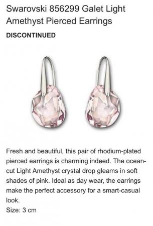 Image 3 of Swarovski Pair Earrings Pink