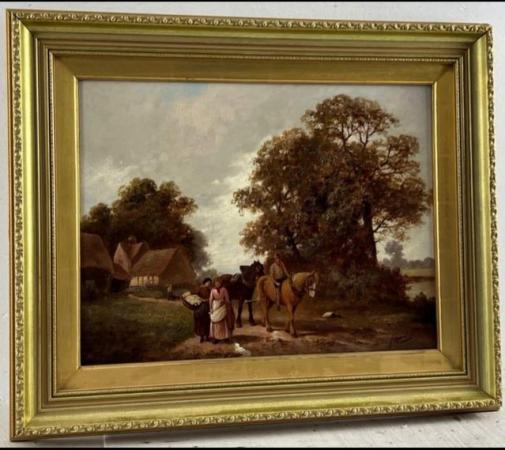 Image 1 of Antique Oil Painting by James Walter Gozzard (1862-1926)