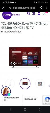 Image 2 of Roku 43" Smart 4K Ultra HD HDR LED TV