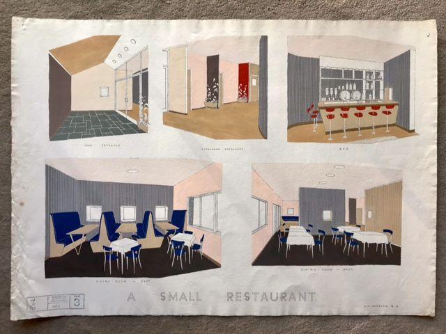 Preview of the first image of 1951 Student Architects drawing "A Small Restaurant".