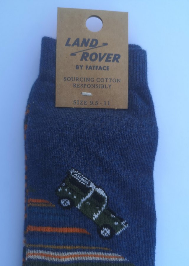 Preview of the first image of Land Rover socks by Fatface, rare.