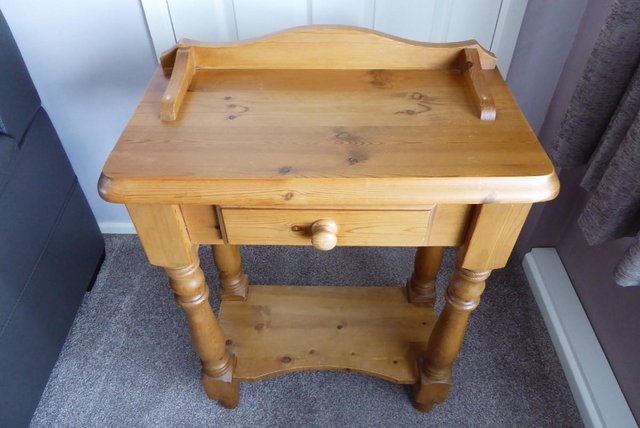 Image 2 of Solid Pine Telephone Table in Waxed Pine
