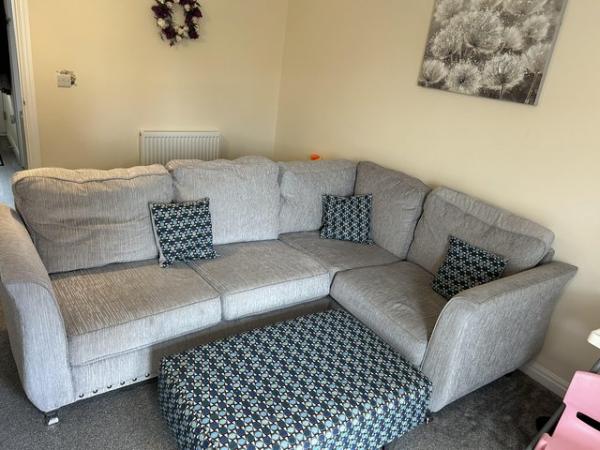 Image 2 of Grey corner sofa! Household furniture
