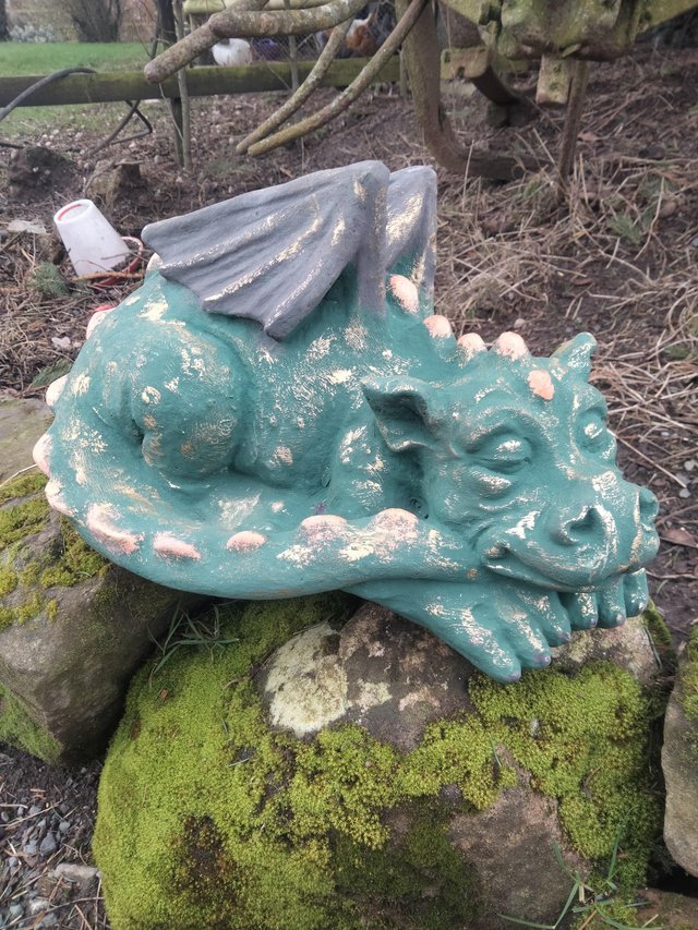 Preview of the first image of Stone dragon garden ornament.