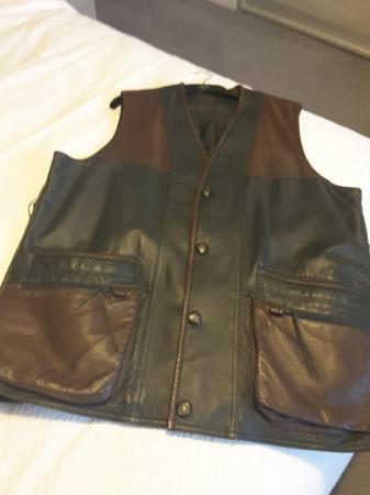 Image 3 of Gents leather shooting/ outdoor gilet by Bonart