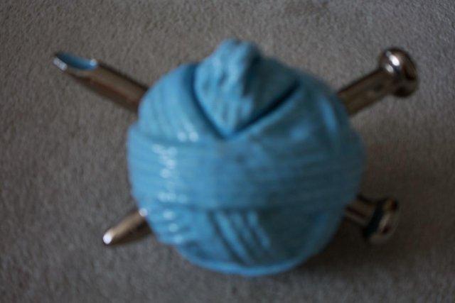 Preview of the first image of Paul Cardew Sunshine Ceramics Light Blue Ball of Wool Teapot.
