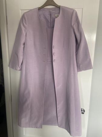 Image 2 of BNWT Size 12 Lilac Silk Blend Dress & Coat Country Casuals
