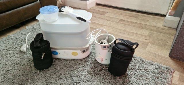 Preview of the first image of Tommee Tippee steam steriliser and other items.