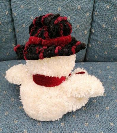 Image 15 of Freezy Snowman Soft Toy by Russ Berrie.  Length 12 Inches.