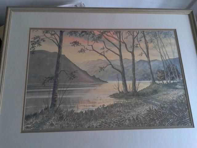 Preview of the first image of Norma Roy Watercolour paintng "Evening at Ullswater".