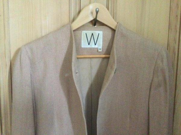 Image 4 of WALLIS vintage 90s Skirt Suit Size 12/10 Linen Silk Mix