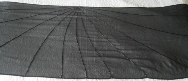 Image 1 of Black chiffon Shawl/wrap with beaded design.