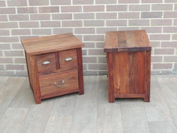 Image 13 of Pair of Indian Rosewood Bedside Tables (UK Delivery)