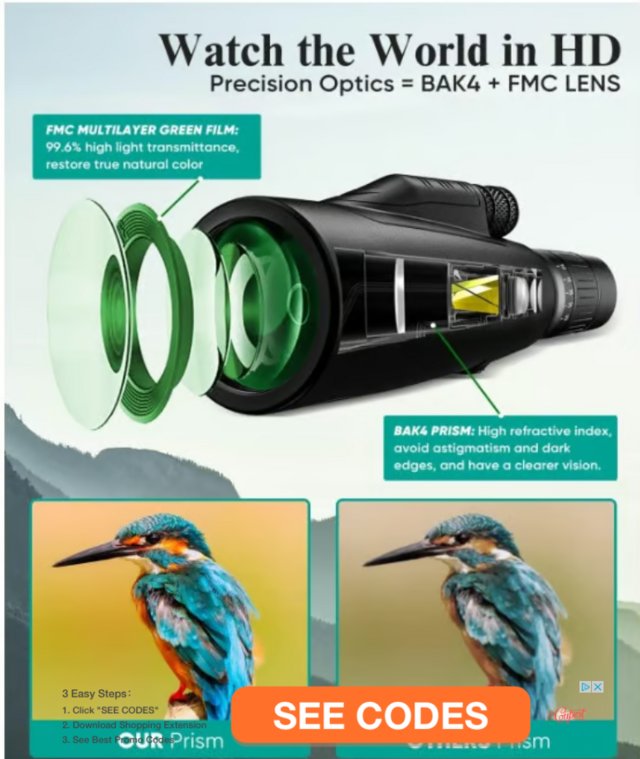 Preview of the first image of 30x50 Zoom Monocular Telescope, Low Night Vision Monoculars.
