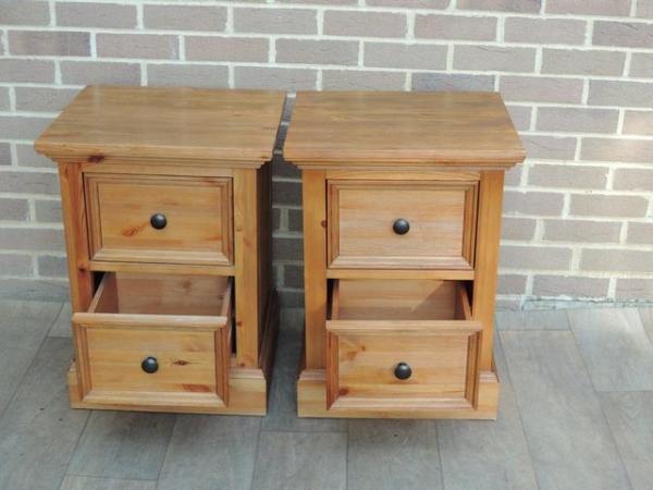 Image 2 of Pair of Country Pine Bedside Tables (UK Delivery)