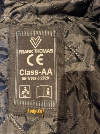 Image 2 of Frank Thomas motorcycle jacket (XS). CE Class AA