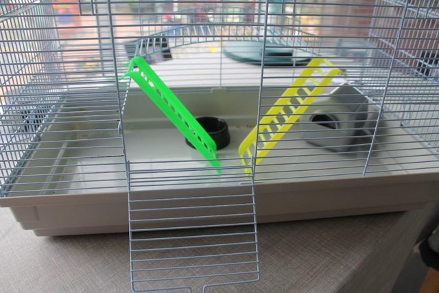 Image 3 of Hamster Cage - with food bowl and little house - Used