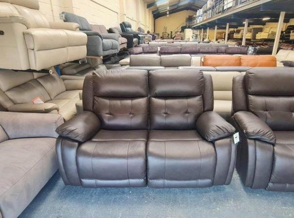 Image 14 of La-z-boy El Paso brown leather recliner 3+2 seater sofas