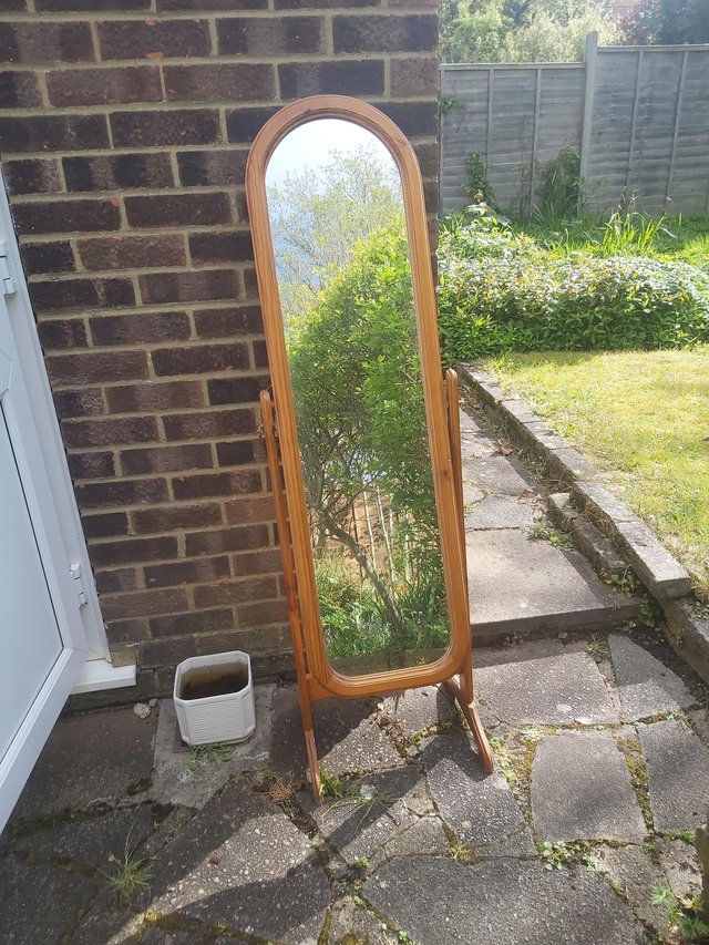 Preview of the first image of Attractive Pine Cheval Mirror.
