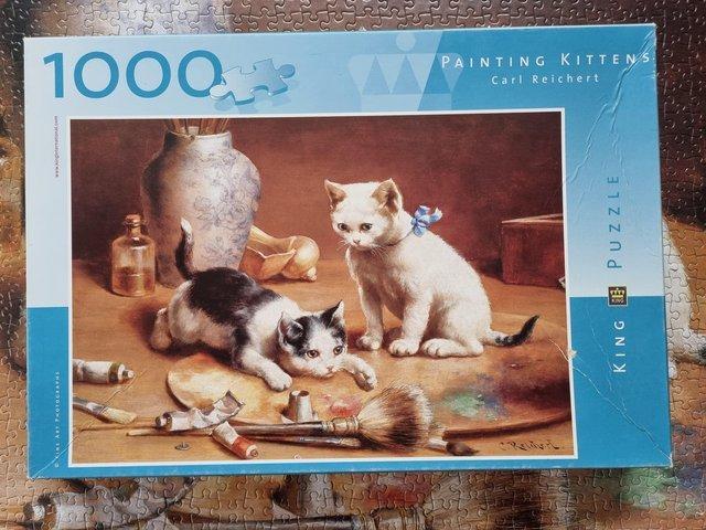 Preview of the first image of 1000 piece jigsaw called PAINTING KITTENS by KING PUZZLES.