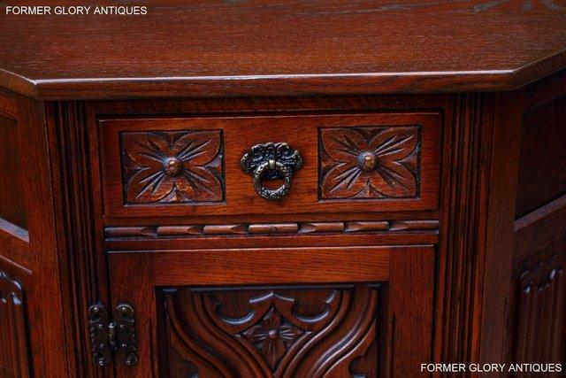 Image 103 of OLD CHARM TUDOR OAK CANTED HALL TABLE CABINET CUPBOARD STAND