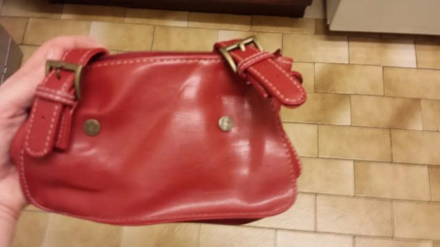 Image 2 of Red Faux Leather Makeup Bag
