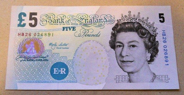 Preview of the first image of Mint Uncirc. Rare UK 5 Pound Note. Elizabeth Fry, Lowther.