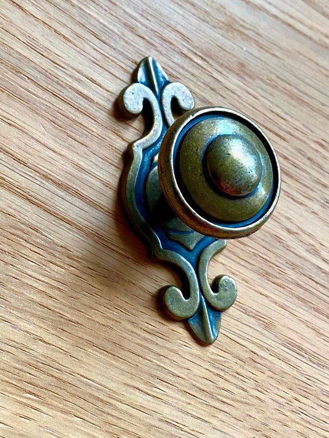Preview of the first image of Decorative Antique Brass Knob and Back Plate.