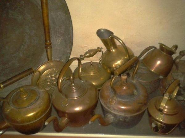 Image 1 of Old Victorian Copper kettles bed pans,ex film props from £5