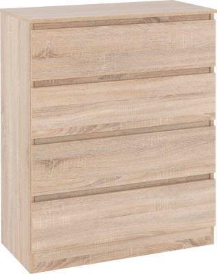 Preview of the first image of MALVERN 4 DRAWER CHEST - SONOMA OAK EFFECT  Assembled Sizes.