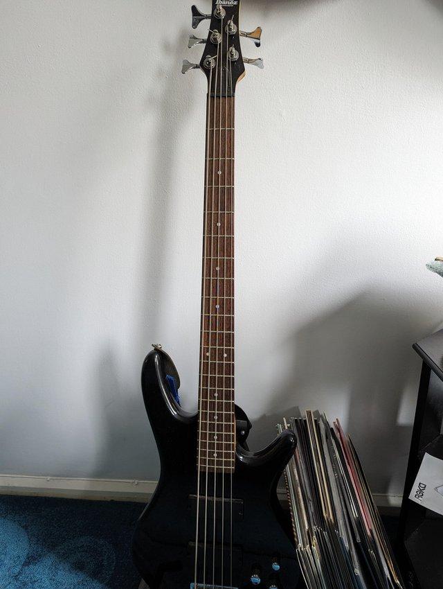 Preview of the first image of Ibanez Gio Soundgear 5 string bass guitar.