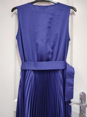 Image 16 of New Look Purple Occasion Satin Pleated Dress UK 12