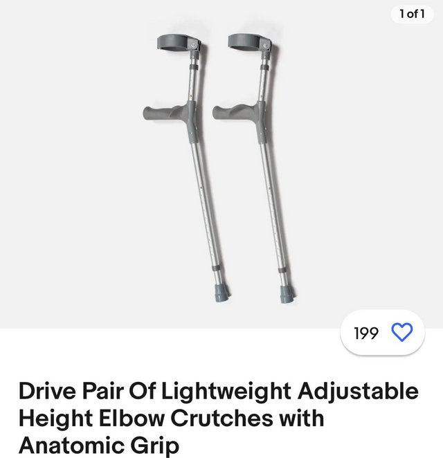Preview of the first image of Pair of crutches for injured foot.