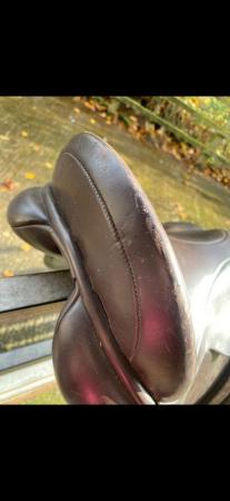 Image 2 of Santana brown leather saddle 17 1/2"