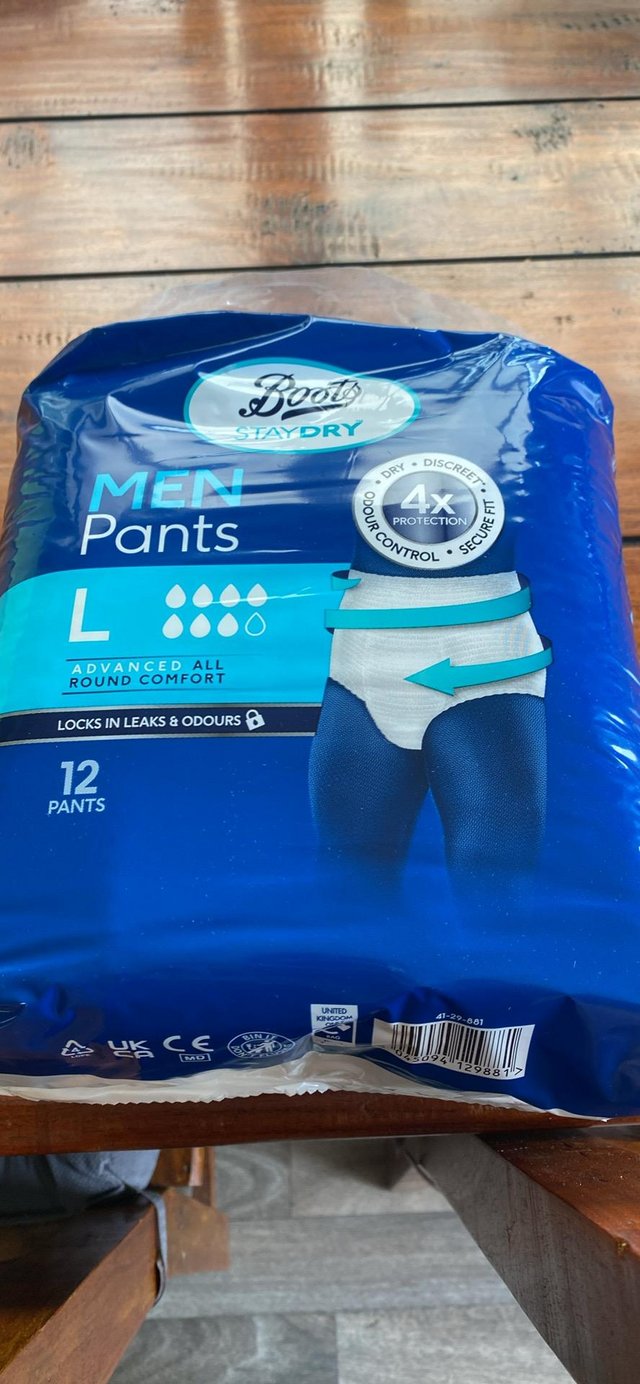 Preview of the first image of Boots staydry men’s pants large.