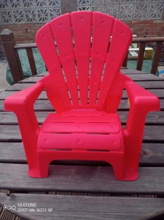 Image 1 of Childs Red fan Chair, used, in good condition