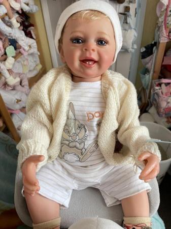 Image 3 of Cheeky chappy smiling Little Tim baby reborn doll
