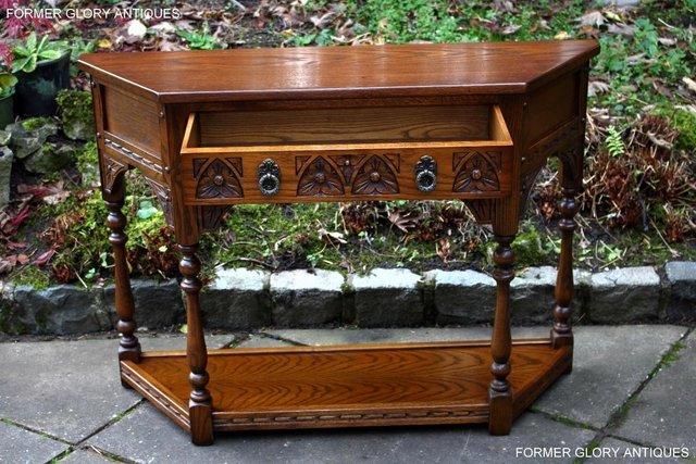 Image 76 of AN OLD CHARM LIGHT OAK CANTED CONSOLE TABLE LAMP PHONE STAND