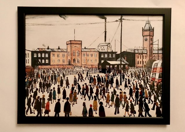 Preview of the first image of Lowry’s Going to Work A3 framed print art picture 34x45cm.