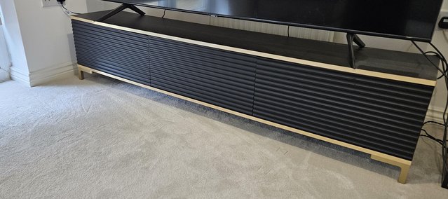 Image 1 of Black and Gold Tv Stand for sale